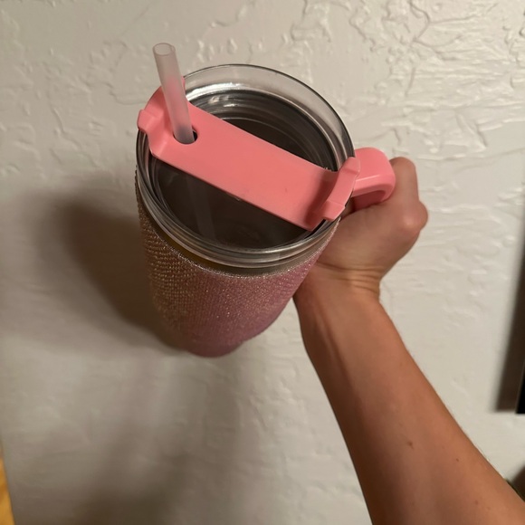 Pink Rhinestone Tumbler with Handle - Picture 3 of 7